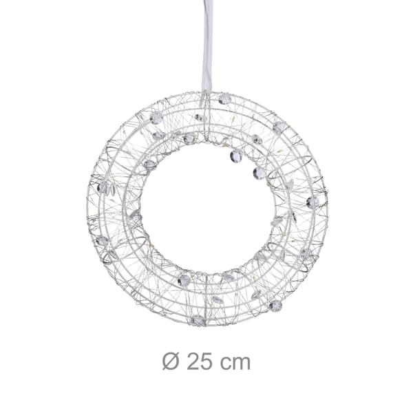 LED-kranslys, 25 cm – varm hvid, indendørs brug