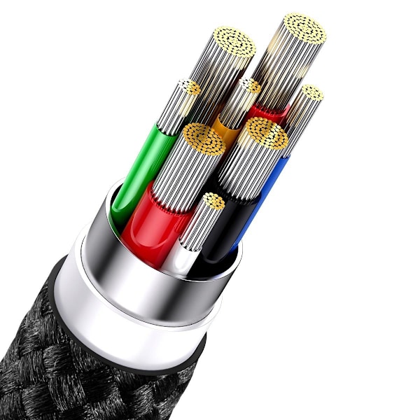 Flash Series II USB-C-kaapeli Iphone Lightning microUSB 100W 1,5m musta