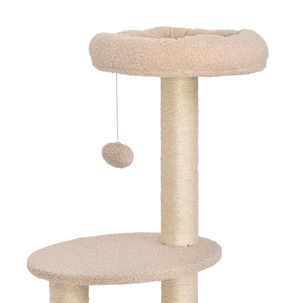 Kradsetræ 148 cm med hule, sisalstolper, beige