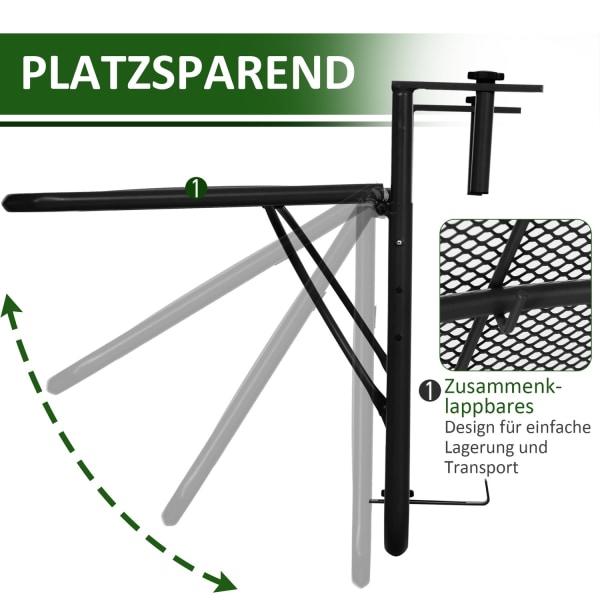 Altan Hængebord Højdejusterbart Firkantet Metal Sort L60Xb56.5Xh45Cm