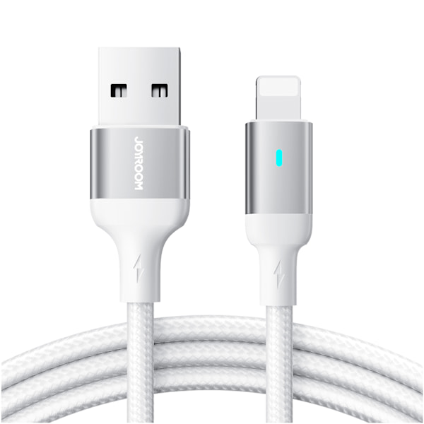 Kaapelikaapeli iPhone A10 -sarjan USB:lle - Lightning 2.4A 1.2m valkoinen