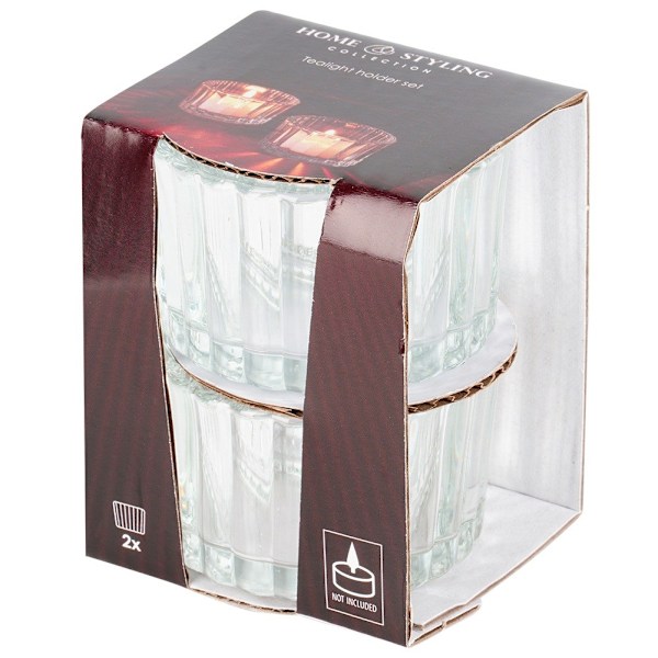 Fyrfadsstage i glas 5,7 cm 2 stk.