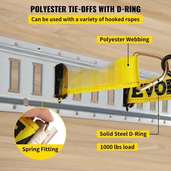 E-Track-räckessats, 1,5 meter, 34 delar, 650 kg