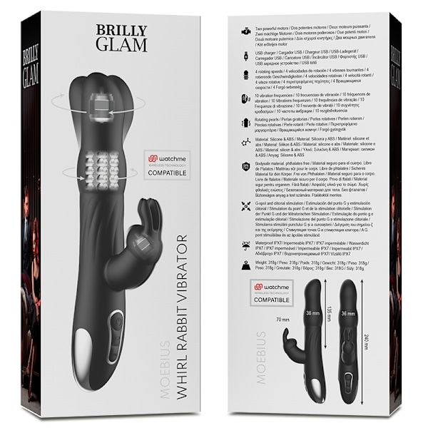 Brilly Glam- Moebius Rabbit Vibrator & Rotator kompatibel med Watchme trådløs teknologi