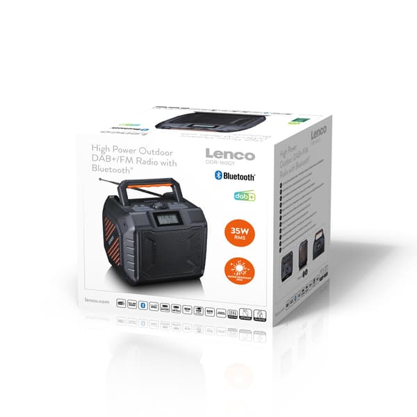Bärbar DAB+/FM-radio med Bluetooth, IPX5, 20 timmars batteritid