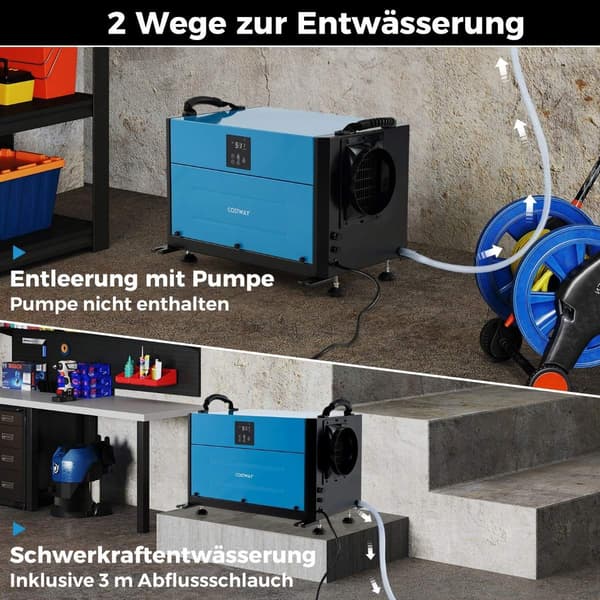 Industriel affugter, 73,5 l/dag, 3 tilstande, timer