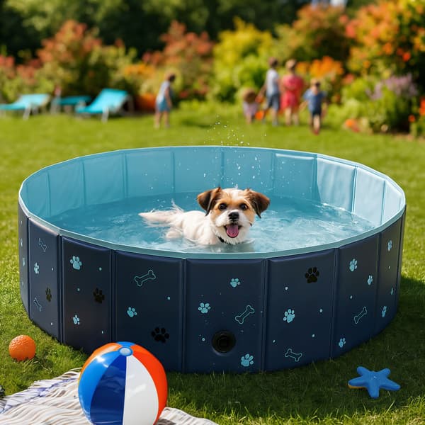 Folding Dog Pool XL – 120x30 cm, slitstark design