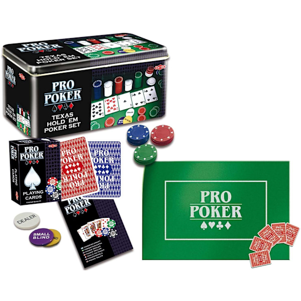 Texas Hold'em - Pokerset i en metalllåda
