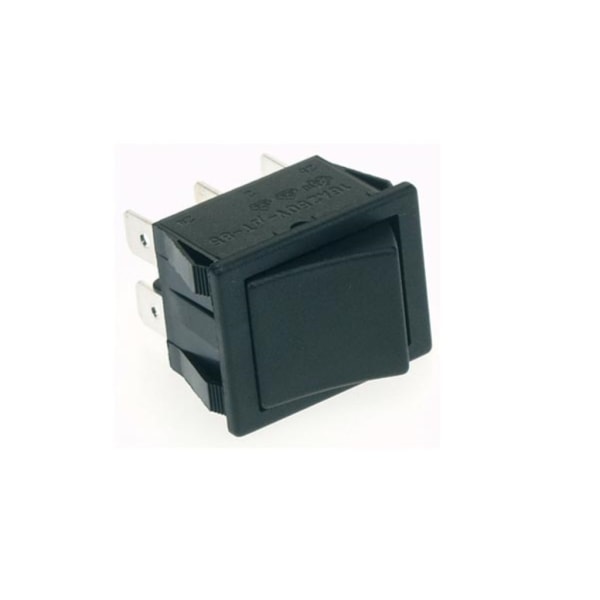 Strømvippekontakt 10A-250V Dpdt On-On - Sort Cap