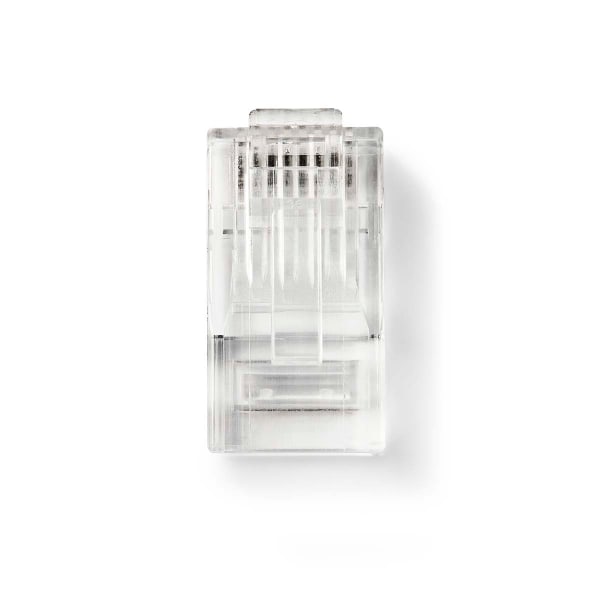 RJ45-liitin | Uros | Monisäikeinen UTP CAT6 | Suora | Kullattu | 10 kpl | PVC | Läpikuultava | Laatikko