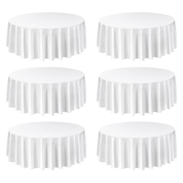 Runde duge, 6-pak 120 tommer polyester, hvid