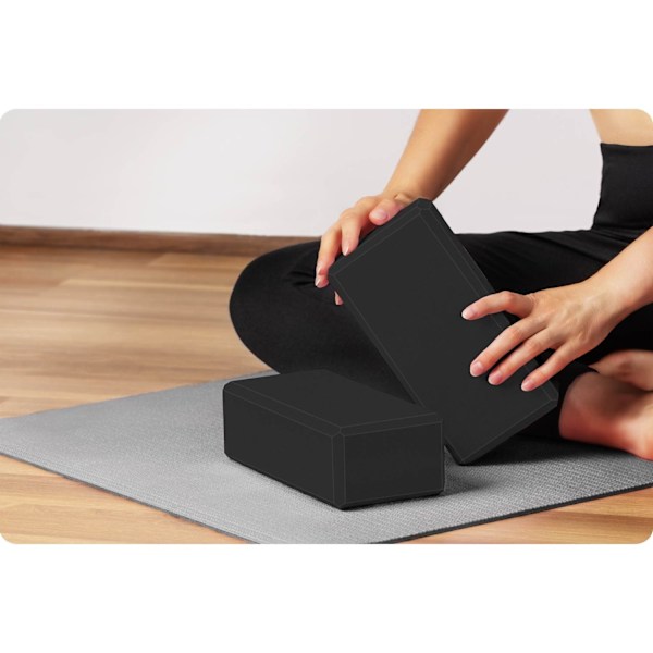 Yogablock i skum - set om 2 st NS-962 svart