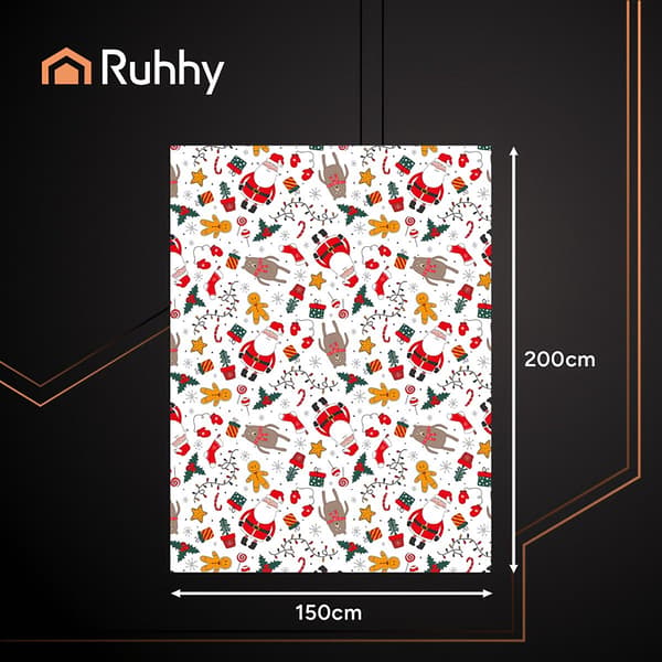 Julfilt, 150x200 cm, mjuk polyester, vit