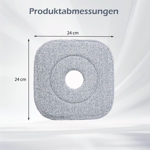 Mikrofibermoppdynor, 6-pack, 24,5x24,5 cm, Grå