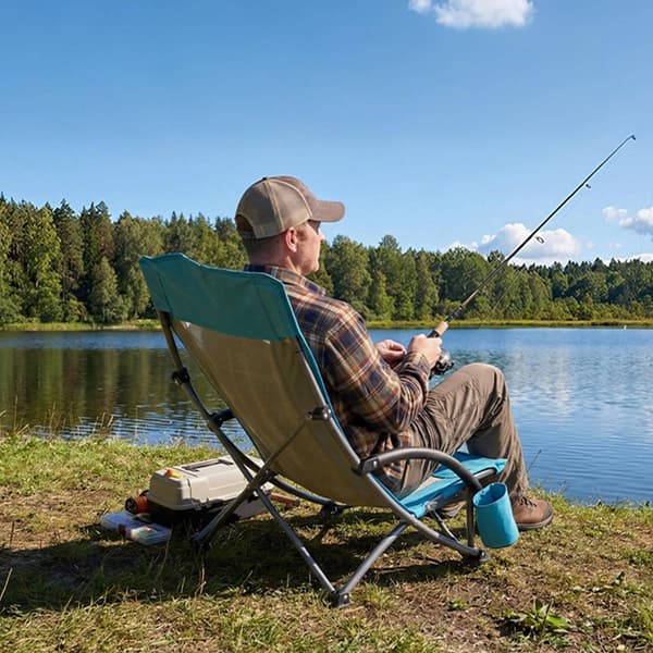 Hopfällbara strandstolar, 2-pack, hög rygg, 145 kg kapacitet