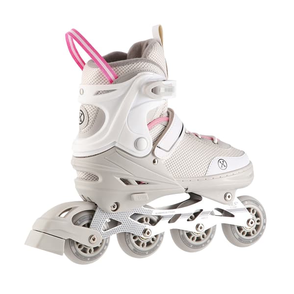 2-i-1 Grå-Pink Inline & skøjter, størrelse L (39-43)