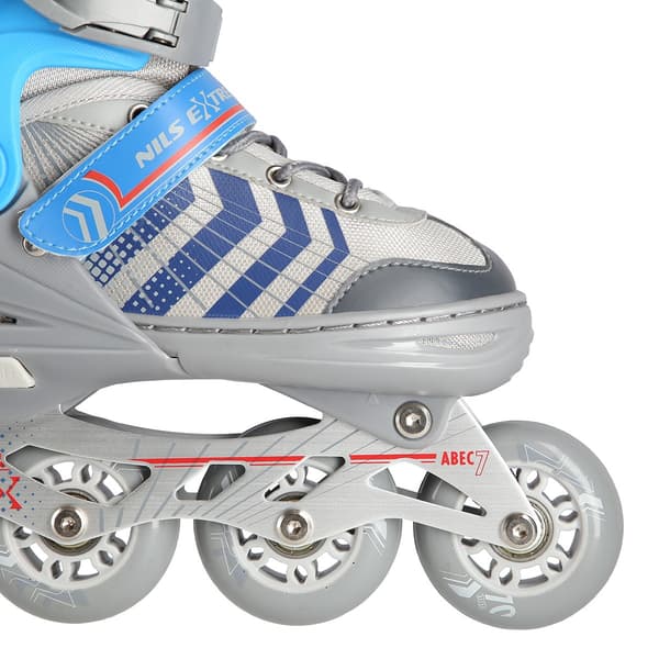 Inline- og hockeyskøjter, 4-i-1, grå/blå, størrelse M