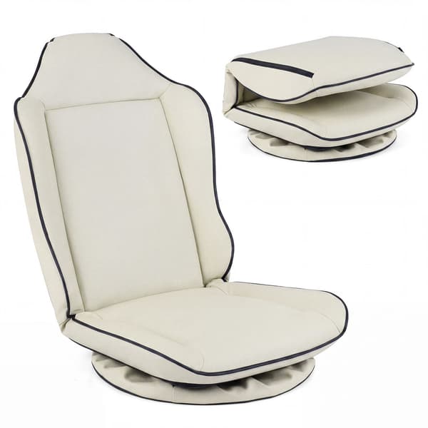 360 graders snurrande gamingstol, justerbart ryggstöd, beige