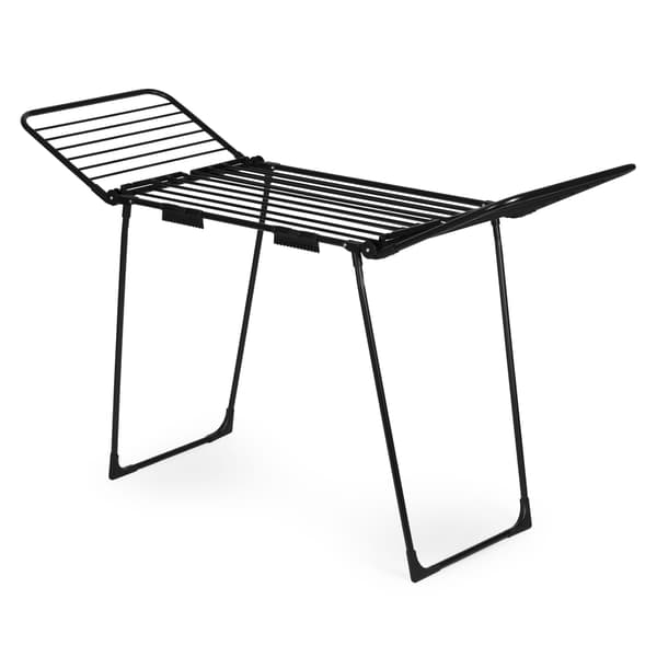 Fritstående tørrestativ, 25m, foldbar, sort