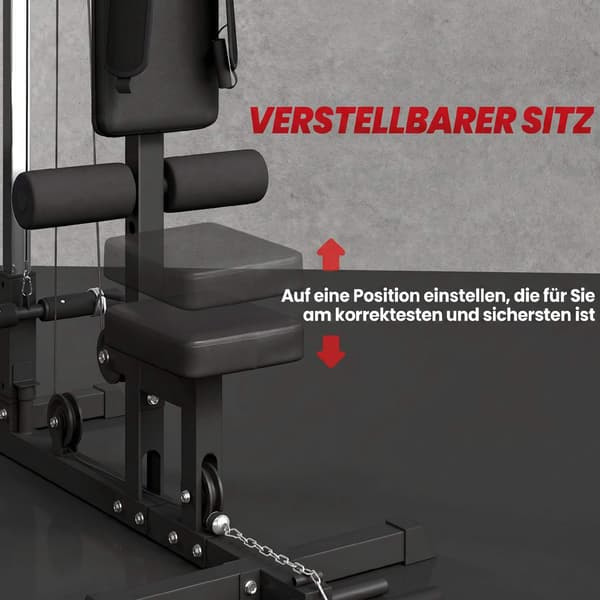 Hemmagym Lat Pulldown & Roddmaskin, Stål & Konstläder