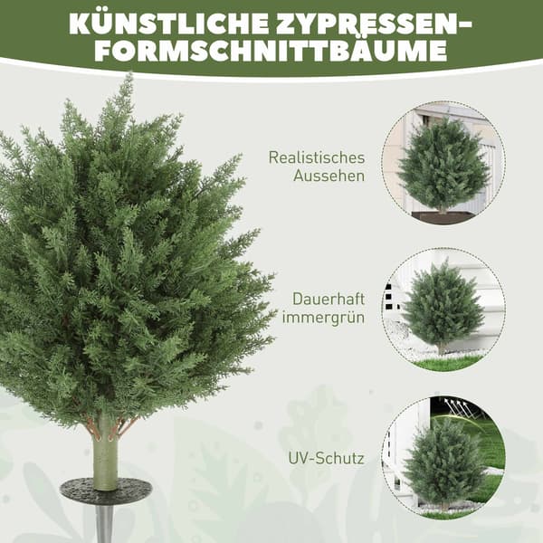 Konstgjorda cypressväxter, UV-resistenta, 2-pack, 40x60 cm