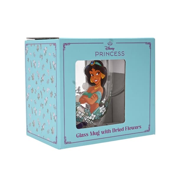 Disney Princess Jasmine blommig dekorativ glasmugg
