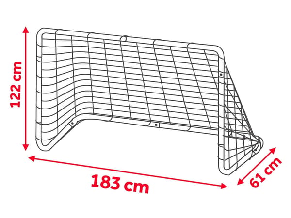 Stort fodboldmål, 183 x 122 x 61 cm