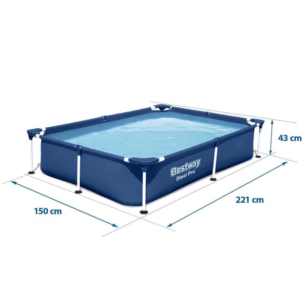 Rektangulär ram pool 221x150x43 cm Bestway 56401N