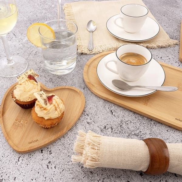 Espressokop af porcelæn, hvid, 100 ml, sort kant