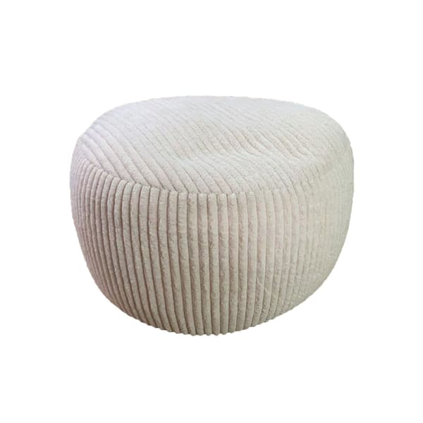 Corduroy Puff – Rund Golvkudde, Boho-stil