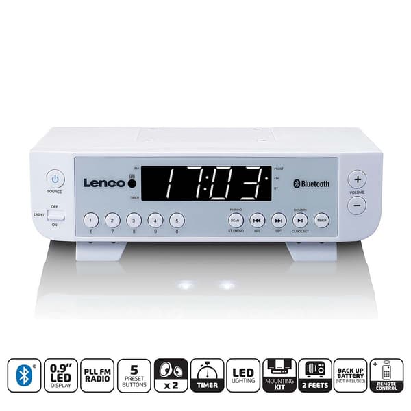 FM køkkenradio med Bluetooth® LED-belysning og timer hvid