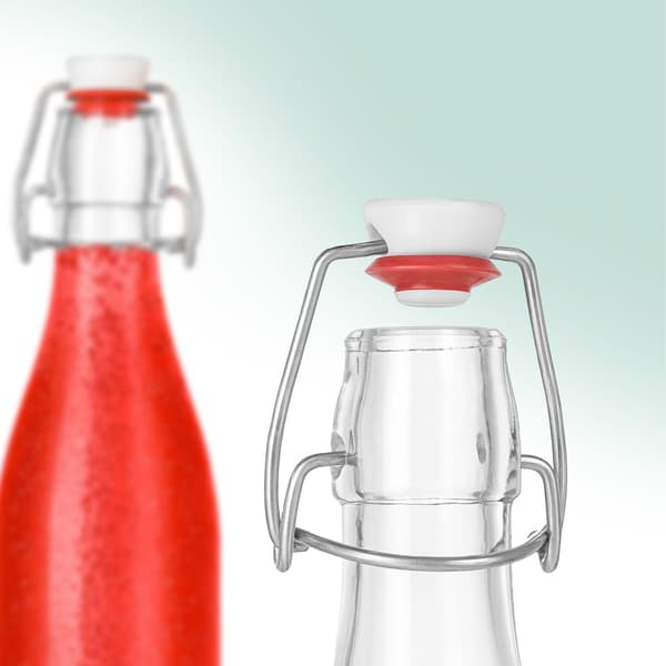 Glasflaskor med klämmlock – Set med 6, skrivbara etiketter