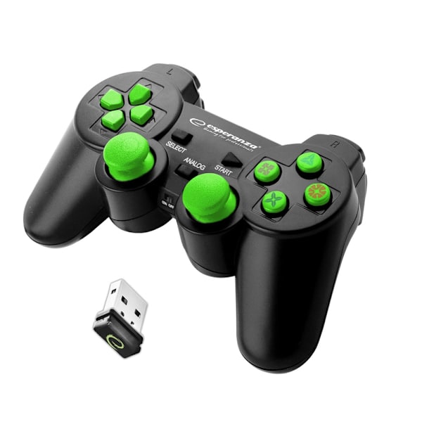 Esperanza Wireless Gamepad 2,4Ghz Ps3/Pc Usb Gladiator Svart/Grön