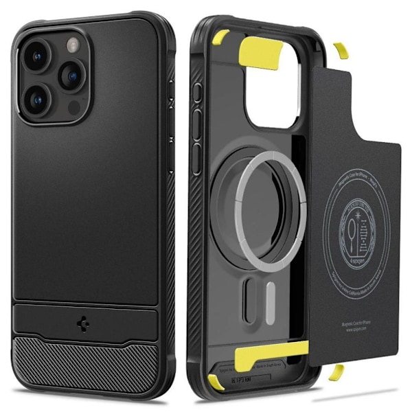 Spigen Rugged Armor Mag iPhone 15 Pro Cover - Sort