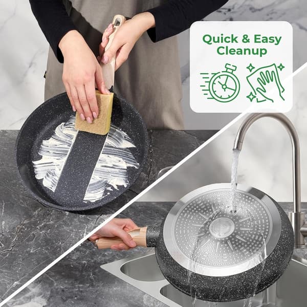 14-delt Granite Non-stick køkkengrejsæt, sort