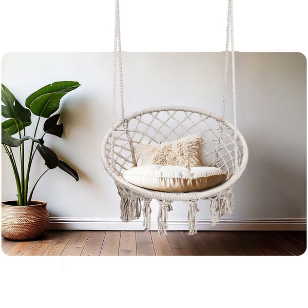 Hængende havegyngestol BOHO beige