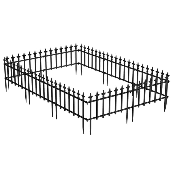 Dekorativt metalhavehegn, gravfrit, 5/10-pak, sort