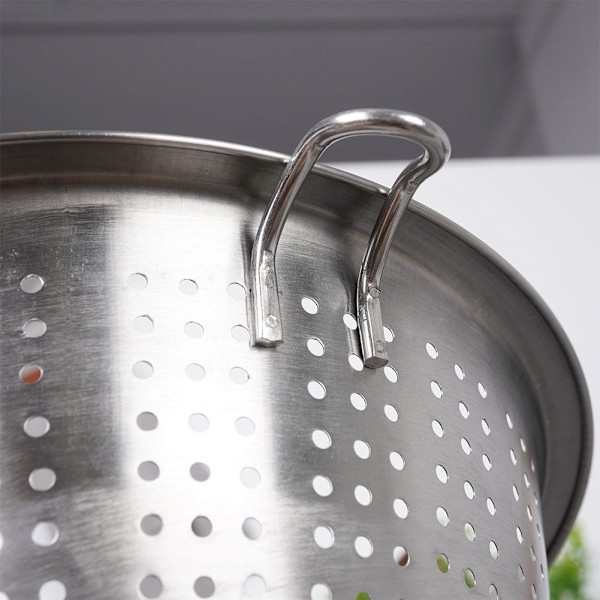Rund si med håndtag i rustfrit stål, tåler opvaskemaskine