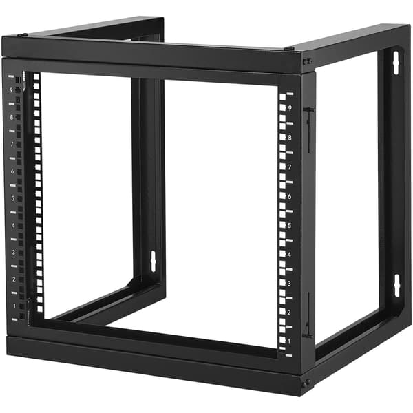 9U väggmonterat serverrack, 19-tums öppen ram, 150 lb