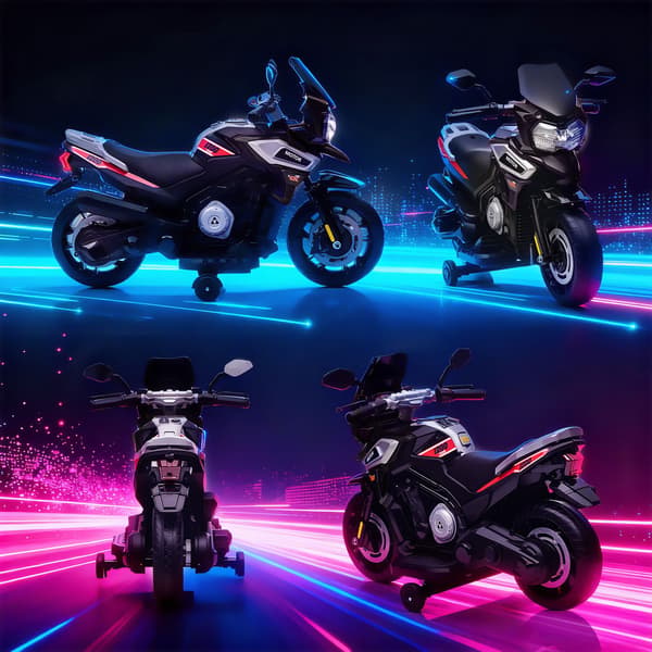 Elektrisk børnemotorcykel, 18-36 måneder, sort