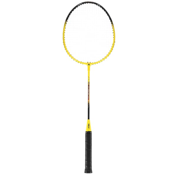 Badmintonset med 2 racketar, 3 fjäderbollar, nät & skydd
