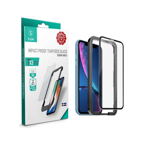 SiGN skärmskydd i härdat glas för iPhone 11 & XR + monteringsram