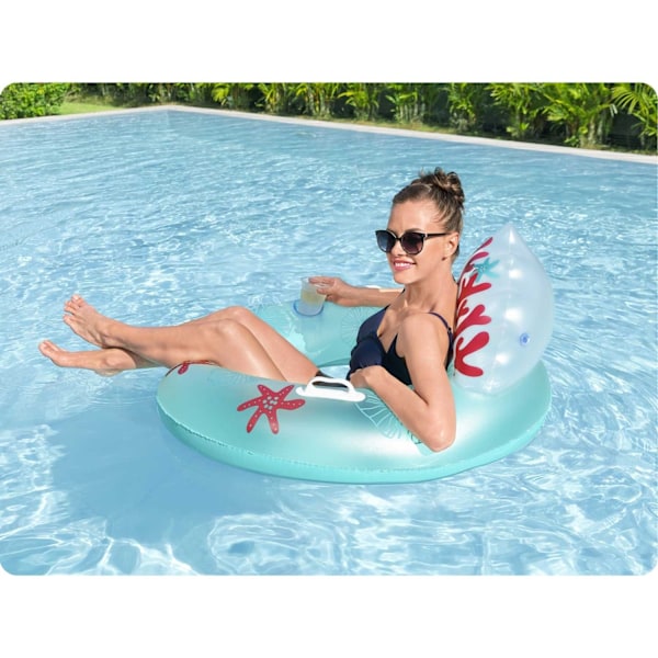 Coral Bliss svømmering med ryglæn 107 x 113 cm Bestway 43730