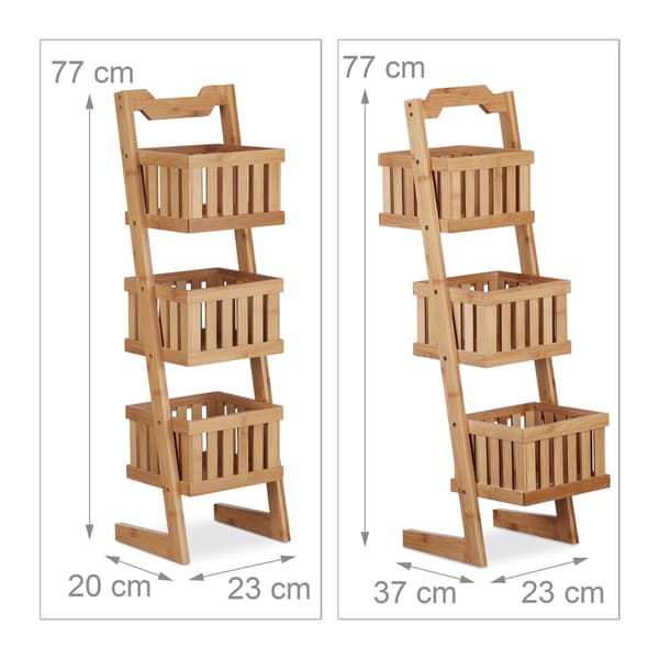 Bambu kylpyhuonehylly, jossa 3 koria