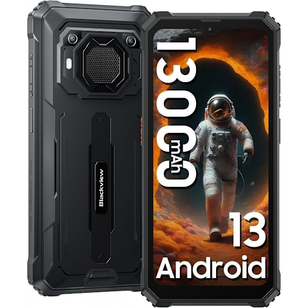 BV6200Pro Black Rugged Smartphone, utomhusmobil med 8 GB RAM och 128 GB lagring