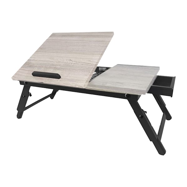 Justerbart laptopbord med skuffe – vippebar top