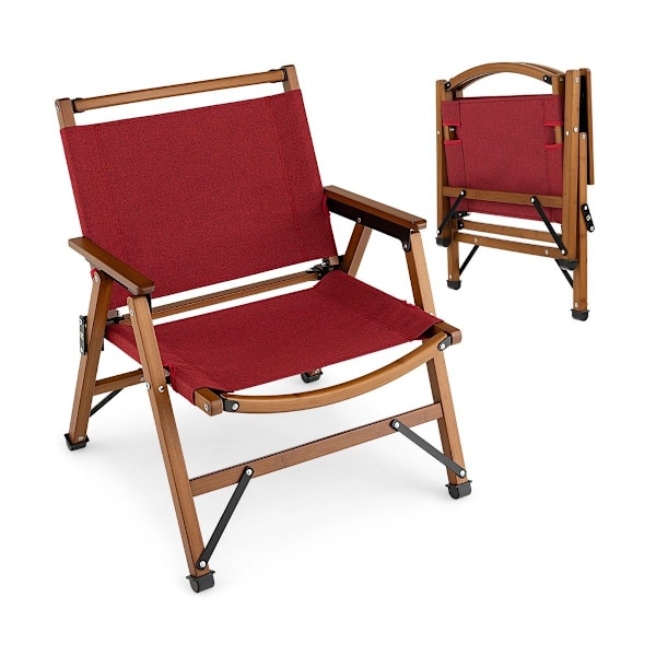 Fällbar Campingstol Portabel Låg Uteplatsstol 56 x 54,5 x 65 cm Röd