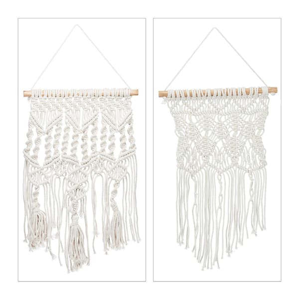 Sæt med 2 Macramé vægophæng