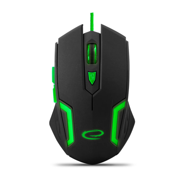 Esperanza trådbunden mus för spelare 6D Opt. Usb Mx205 Fighter Green Svart, Grön