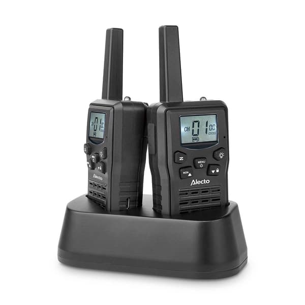Walkie-talkie-sæt, 2 håndsæt, 10 km rækkevidde, 8 kanaler